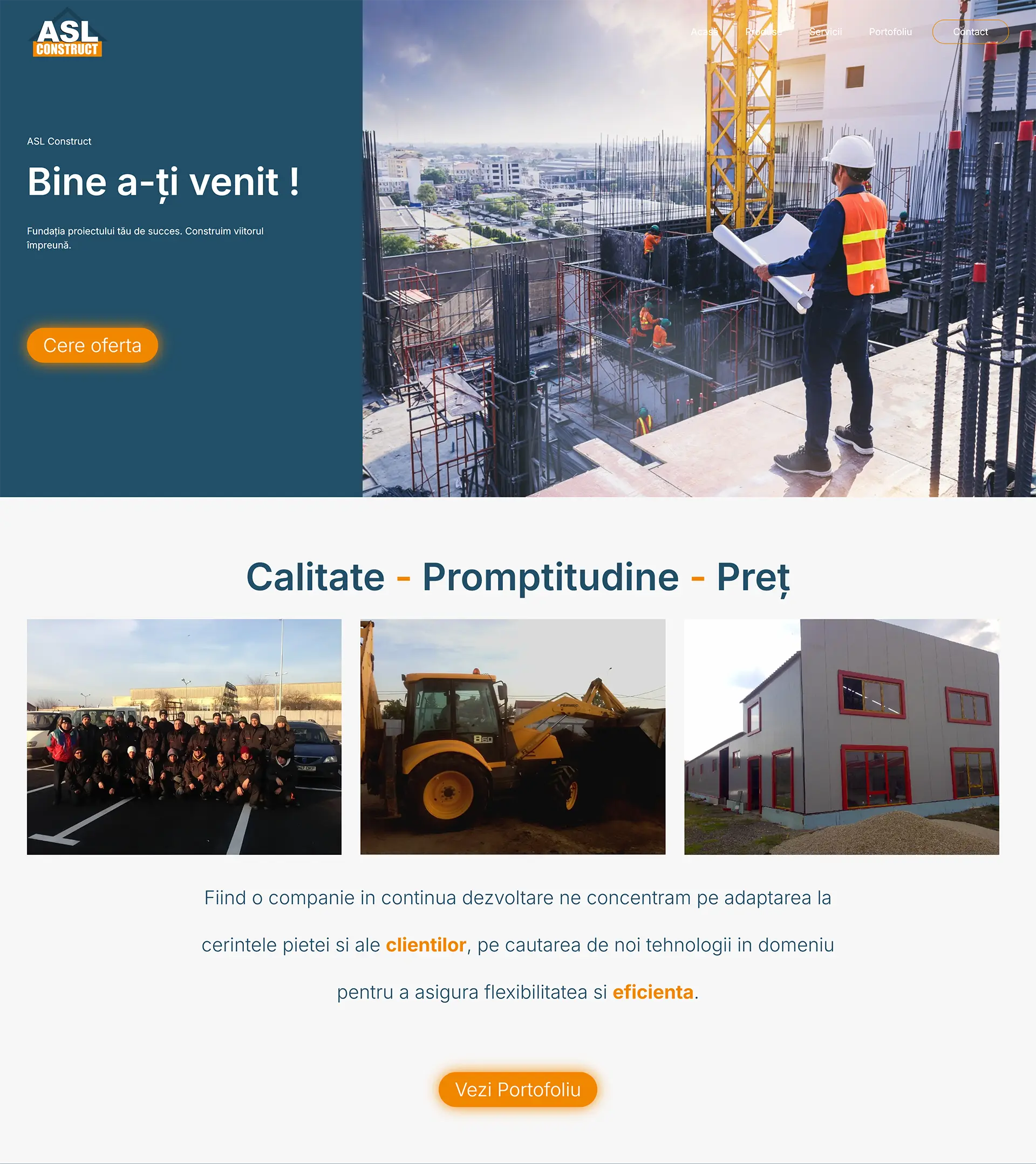 Website Prezentare ASL Construct - Realizat de Skroll