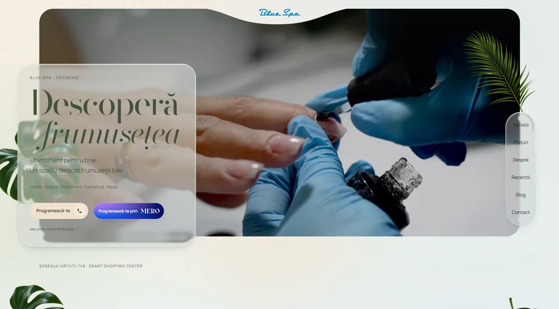 Site Prezentare BlueSpa Crângași - Realizat de Skroll
